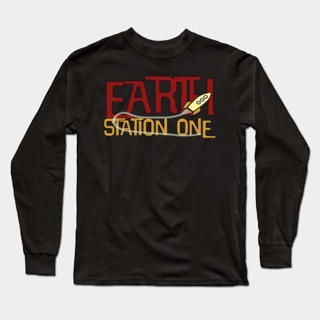 Earth Station One Rocket Ship Long Sleeve T-Shirt by The ESO Network